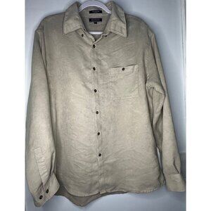 Brandini Men's Button down shirt sz L Long Sleeve Polyester Utility Workwear